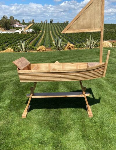 Barca de Madera para Botellines y Marisco